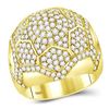 Image 1 : Round Diamond Domed Star Cluster Ring 3-1/2 Cttw 14KT Yellow Gold