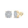 Image 1 : Round Diamond Cluster Earrings 2 Cttw 10KT Yellow Gold