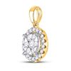 Image 2 : Round Diamond Flower Cluster Pendant 1/2 Cttw 14KT Yellow Gold