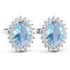Image 3 : Natural 2.36 CTW Aquamarine & Diamond Earrings 14K White Gold - REF-43N3R
