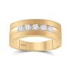Image 1 : Round Diamond Wedding 5-Stone Band Ring 1/2 Cttw 10KT Yellow Gold