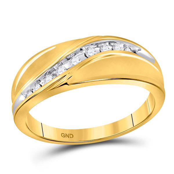 Round Diamond Single Row Band Ring 1/8 Cttw 10KT Yellow Gold