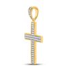 Image 2 : Round Diamond Roman Cross Charm Pendant 3/4 Cttw 10KT Yellow Gold