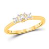 Diamond 3-stone Bridal Wedding Engagement Ring 1/12 Cttw 10KT Yellow Gold