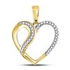 Round Diamond Heart Fashion Pendant 1/10 Cttw 10KT Yellow Gold