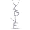 Image 1 : Round Diamond Cascading Love Heart Pendant 1/5 Cttw 10KT White Gold