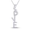 Image 2 : Round Diamond Cascading Love Heart Pendant 1/5 Cttw 10KT White Gold