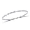 Image 1 : Round Diamond Classic Bangle Bracelet 2 Cttw 14KT White Gold