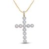 Image 1 : Round Diamond Cross Charm Pendant 5/8 Cttw 10KT Yellow Gold