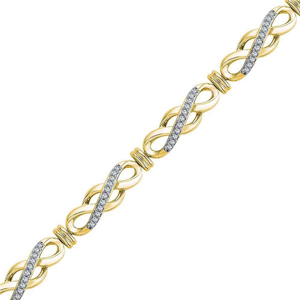 Round Diamond Infinity Bracelet 1/2 Cttw 10KT Yellow Gold