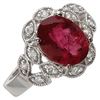 Image 2 : 3.25 ctw Rubellite & Diamond Ring 10k White Gold - REF-54X8A