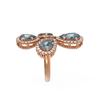 Image 2 : 6.41 ctw Blue Topaz & Diamond Ring 18K Rose Gold - REF-188G8W