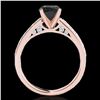 Image 2 : 1.5 ctw Certified VS Black Diamond Solitaire Ring 10k Rose Gold - REF-51F2M