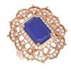Image 3 : 6.75 ctw Sapphire & Diamond Ring 18K Rose Gold - REF-178Y2X