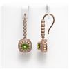 Image 2 : 4.5 ctw Tourmaline & Diamond Victorian Earrings 14K Rose Gold - REF-172N8F