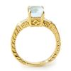 Image 2 : 2.20 ctw Aquamarine & Diamond Ring 10k Yellow Gold - REF-36Y8X