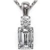 Image 1 : 0.9 ctw Emerald Cut Diamond Designer Necklace 18K White Gold - REF-191K8Y