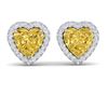 Image 1 : 2 ctw Citrine & Micro Pave VS/SI Diamond EARRRING Heart 14k White Gold - REF-38Y2X