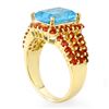 Image 2 : 5.0 ctw Red Sapphire & Blue Topaz Ring 10k Yellow Gold - REF-46A2N
