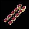 Image 1 : 7 ctw Ruby & VS/SI Diamond Certified Tennis Earrings 10k Yellow Gold - REF-49W9H