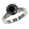 Image 2 : 2.59 ctw Fancy Black Diamond Solitaire Engagment Ring 10k White Gold - REF-45G4W