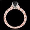 Image 2 : 1.5 ctw Certified VS Black Diamond Solitaire Ring 10k Rose Gold - REF-53Y2X