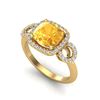 Image 2 : 3.75 ctw Citrine & Micro VS/SI Diamond Certified Ring 18k Yellow Gold - REF-50W4H