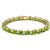 Image 1 : 19.7 ctw Peridot & VS/SI Diamond Eternity Bracelet 10k Yellow Gold - REF-118Y5X