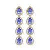 Image 1 : 9.01 ctw Tanzanite & Diamond Micro Pave Halo Earrings 10k Yellow Gold - REF-193G6W