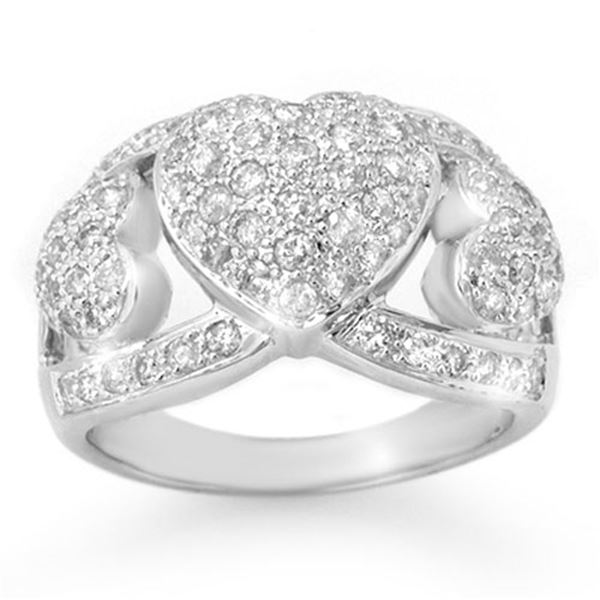 1.50 ctw Certified VS/SI Diamond Ring 18k White Gold - REF-150H8R