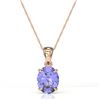 Image 2 : 3.50 ctw Tanzanite Designer Necklace 14k Rose Gold - REF-43F2M