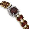 Image 2 : 14.98 ctw Garnet & Diamond Bracelet 14K Yellow Gold - REF-178N2F