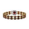 Image 3 : 14.98 ctw Garnet & Diamond Bracelet 14K Yellow Gold - REF-178N2F