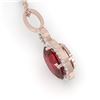 Image 2 : 4 ctw Garnet & Micro Pave Halo VS/SI Diamond Necklace 14k Rose Gold - REF-33A8N