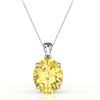 Image 2 : 9 ctw Citrine Designer Solitaire Necklace 18k White Gold - REF-33K8Y