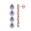 Image 2 : 9.01 ctw Tanzanite & Diamond Micro Pave Halo Earrings 10k Rose Gold - REF-193F6M
