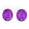Image 1 : 18 ctw Amethyst Designer Solitaire Stud Earrings 14k Rose Gold - REF-42M6G