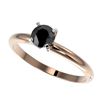 Image 1 : 0.50 ctw Fancy Black Diamond Solitaire Engagment Ring 10k Rose Gold - REF-19W2H