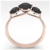 Image 2 : 2 ctw Past Present Future Black Diamond Ring Martini 14k Rose Gold - REF-57K2Y
