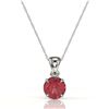 Image 2 : 2 ctw Pink Tourmaline Designer Necklace 18k White Gold - REF-34K3Y