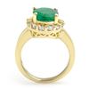 Image 2 : 4.65 ctw Emerald & Diamond Ring 10k Yellow Gold - REF-52F8M