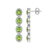 Image 2 : 5.88 ctw Peridot & Diamond Micro Pave Halo Earrings 10k White Gold - REF-143H6R