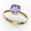 Image 2 : 2 ctw Cushion Cut Tanzanite Designer Engagment Ring 18k Yellow Gold - REF-54F3M