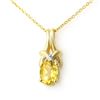 Image 1 : 0.67 ctw Citrine & Diamond Pendant 10k Yellow Gold - REF-6G3W