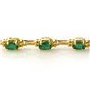 Image 2 : 6.10 ctw Emerald Bracelet 10k Yellow Gold - REF-52H3R