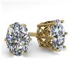 Image 1 : 1.0 ctw VS/SI Oval Diamond Stud Earrings 18k Yellow Gold - REF-147R2K