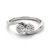 Image 1 : 0.5 ctw VS/SI Diamond 2 Stone Ring 18k White Gold - REF-61H8R