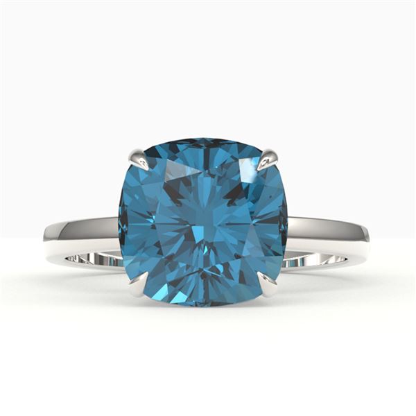 6 ctw London Blue Topaz Designer Engagment RNG 18k White Gold - REF-32Y8X
