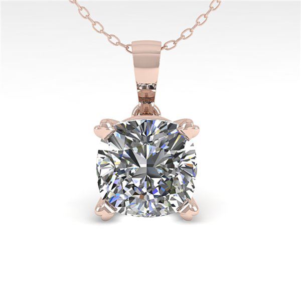 0.50 ctw VS/SI Cushion Diamond Designer Necklace 14k White Gold - REF-57N9F