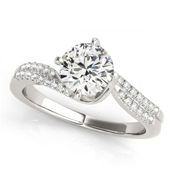 0.75 ctw Certified VS/SI Diamond Bypass Ring 18k White Gold - REF-102Y3X